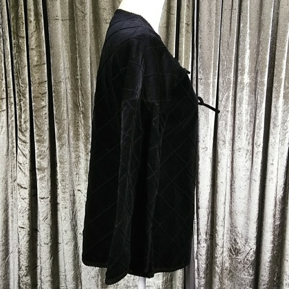 1970's Patty Woodard Quilted Black Velvet Jacket - Picture 6 of 8